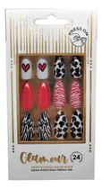 Comprar Uñas Postizas Press On Glamour Thelma Y Louise 24u Color Animal Print Corazón