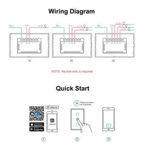 Interruptor Táctil 2 Botones Rf433 Wifi P/google Home Y Alex