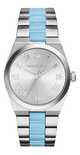 Relógio Michael Kors Feminino Mk61501kn Azul/prata Prateado Cor da correia Prateado com detalhes em Azul Cor do bisel Prateado com detalhes em Azul Cor do fundo xx