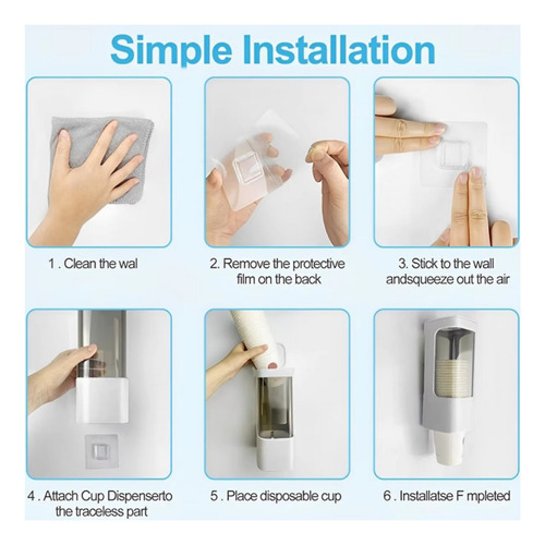 Dispensador Vasos Desechables Montado En La Pared