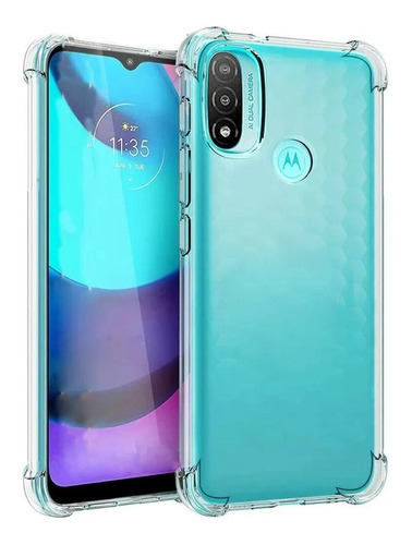 Funda Transparente Antishock  Para Motorola E20 + Vidrio 9d