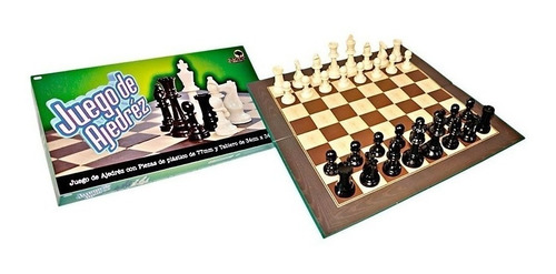 Juego Ajedrez Con Piezas De Plastico 77 Mm Tablero Carton