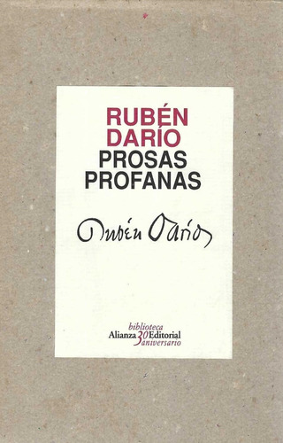 Prosas Profanas Rubén Darío Alianza Aniversario