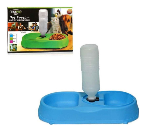 Plato Para Mascotas Doble Con Dispensador De Agua