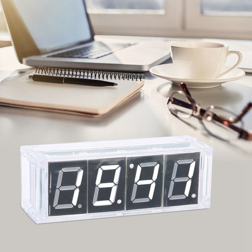 Kit De Reloj Led Digital Blanco Blanco De 4 Dígitos Para Bri