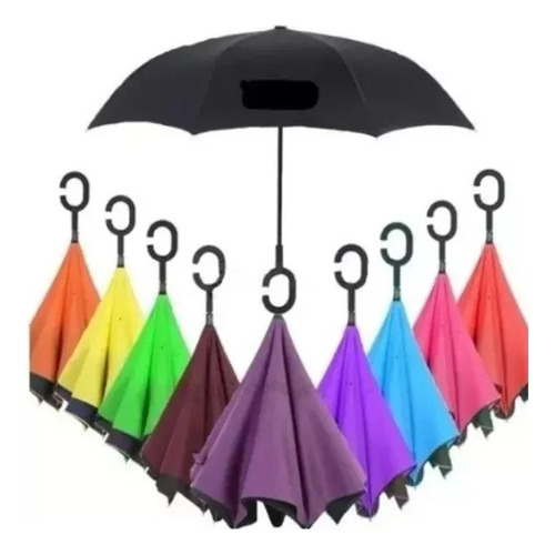 5 Paraguas Sombrilla Invertido Doble Capa