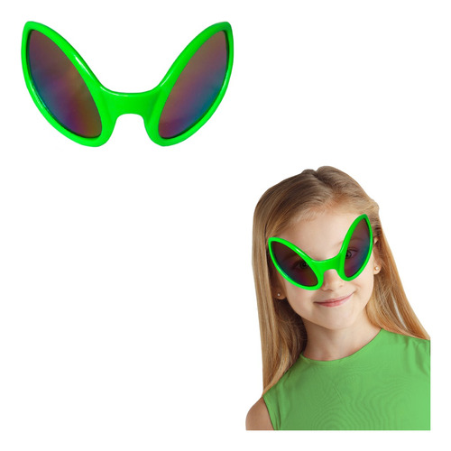 Anteojos Lente Gafas Cotillon Alien Fiesta Formas Verdes X1