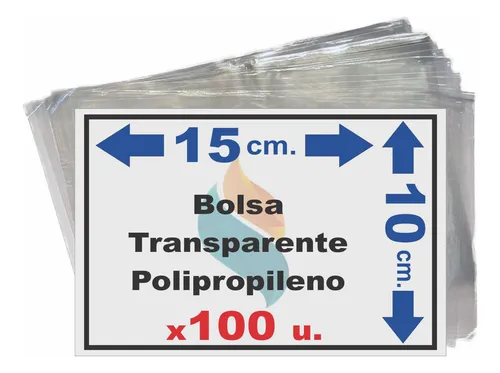 comprar Bolsas Transparente 10x15 Polipropileno Celofan Bolsita X100