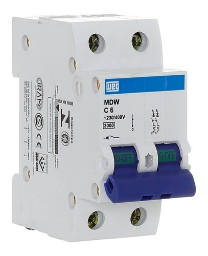 Mini-interruptor Termomagnetico 2polos - 6a Mdw-c6-2