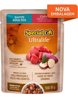 Ração Úmida Special Cat Sachê Gatos Carne Molho Adulto 85g