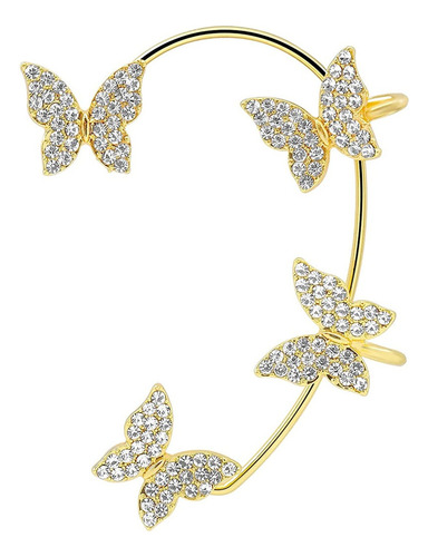 Aretes Pendientes Clip Mariposa Brillantes Envolvente