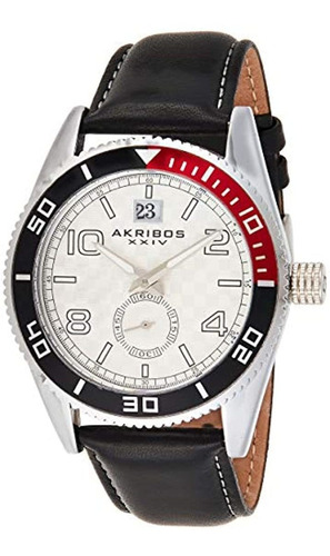 Akribos Xxiv De Los Hombres Ak859ss Ronda Reloj Plateado