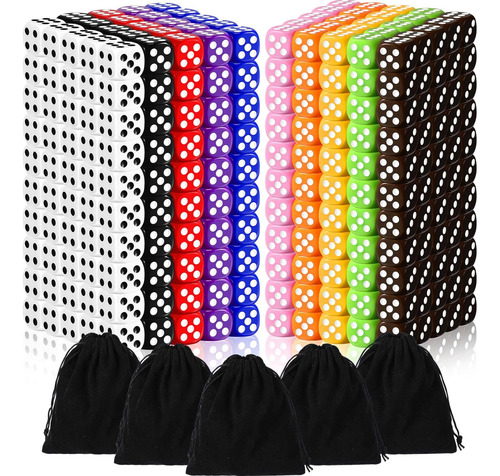 Syhood 500 Piezas Dados De Colores De 16 Mm Juego De Dados A