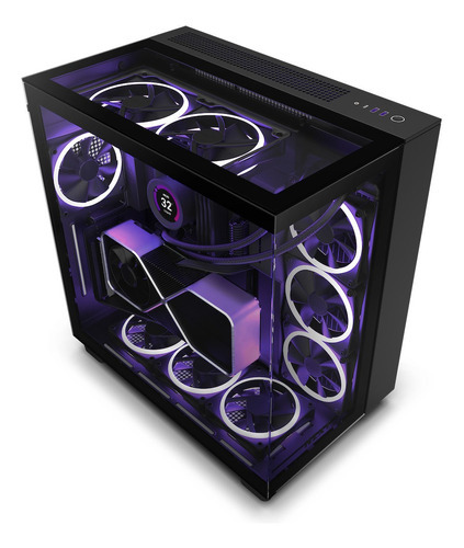 Armario Nzxt H9 Elite Black Mid Tower para jugadores con ventilador