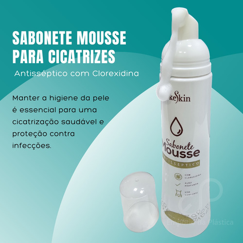 Sabonete Mousse Cicatriz Antisséptico Clorexidina Tokeskin