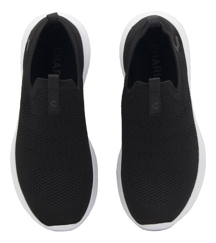 Tenis Charly Relax Walking Unisex Elástico Negro 22-28