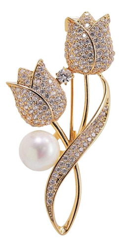 2 Broches De Diamantes De Imitación, Broche De Tulipán,