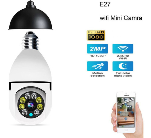 Cámara Wifi Robótica Foco Zócalo E27 Lámpara Luz Led