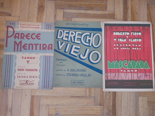 Antiguas Partituras Tango 1930 Mascarada. Lote De 3. Ian 904
