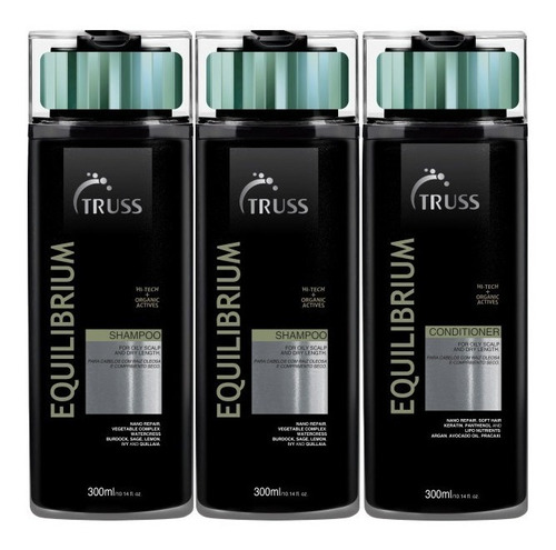 Kit Truss 2 Shampoo Equilibium + 1 Condicionador Equilibrium