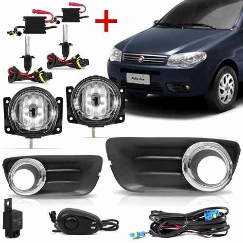 Kit Farol De Milha Palio Economy 2011 Mold Cromo Xenon 8000k