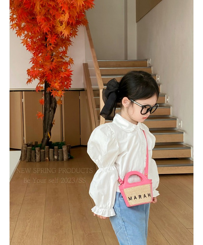 Bolso Bandolera De Paja Princess Little Girl Out