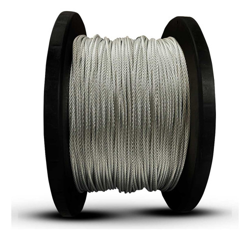 200m Cabo De Aço Galvanizado 3/16 4,8mm Alma De Fibra 6x7