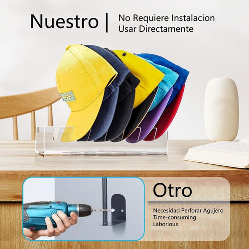 Soporte De Acrílico Para Sombrero Gorras Béisbol(4 Paquetes)