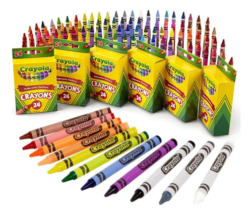 Set 6 Und Crayola Escolar Crayones 24 Colores Dibujo