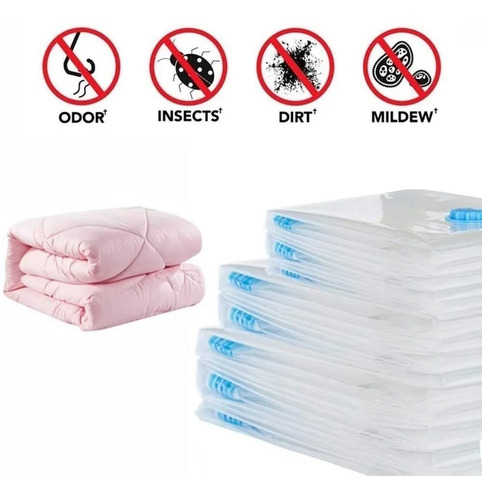 Imagen 5 de 8 de Bolsa De Vacio Para Ropa Organizadora 90x130 Cm