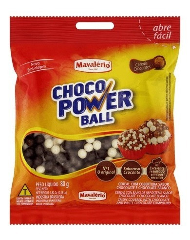 3 Cereal Inflado Choco Power Ball Mini Mixto 80g Mavalerio