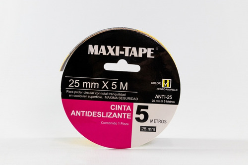 Imagen 2 de 4 de Cinta Antideslizante 25mm Rollo 5 Metros Autoadhesiva