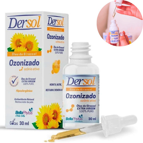 Óleo Girassol Dersol Para Machucado Lesão Pele 30ml Gotas Fragrância Neutra