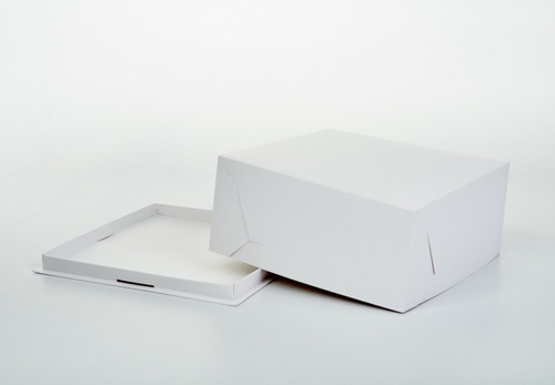 Imagen 1 de 4 de Caja Base Bandeja + Tapa 26 X 26 X 12 Cm (x50 U.) Tortas Tartas Postres Semifrios - Bauletto