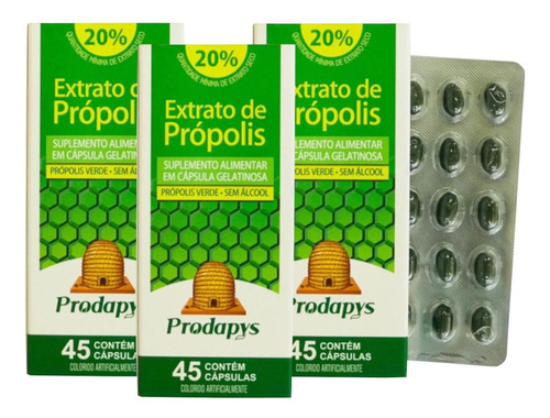 Própolis Verde 45 Cápsulas 50mg - Fortalece A Imunidade