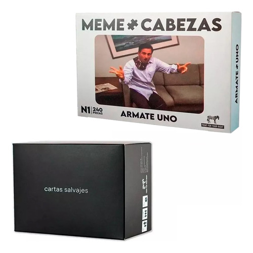 Kit Juegos De Mesa Cartas Salvajes + Meme Cabezas Casafight 