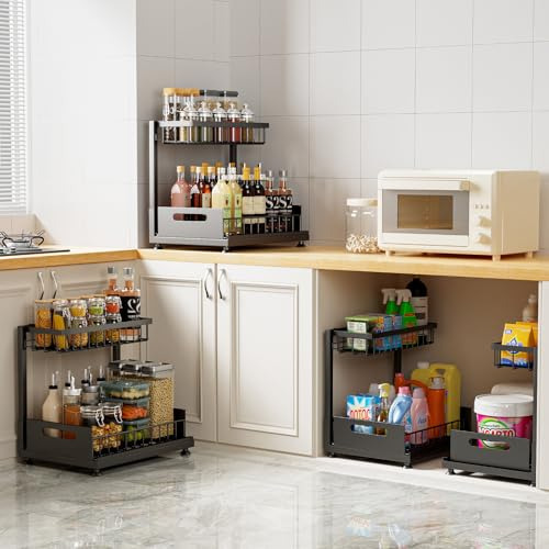 Organizador De Fregadero De 2 Niveles De Metal Premium Con E