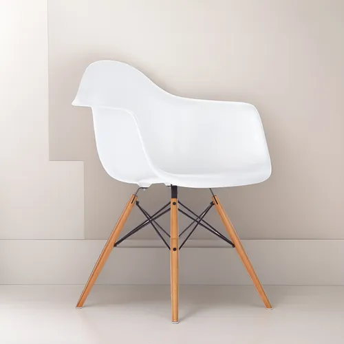 Silla Eames Con Posabrazos - Butaca Diseño Posabrazo Estructura De La Silla Blanco