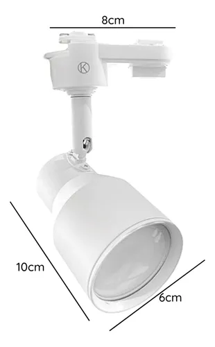 Foco Led Riel Monofásico Blanco Gu-10 Elnath + Ampolleta