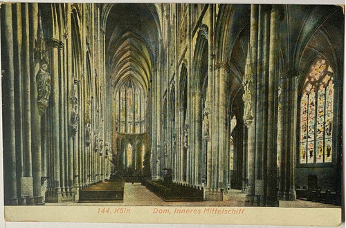 Antigua Postal, Año 1909, Iglesia, Colonia, Alemania, 4p098