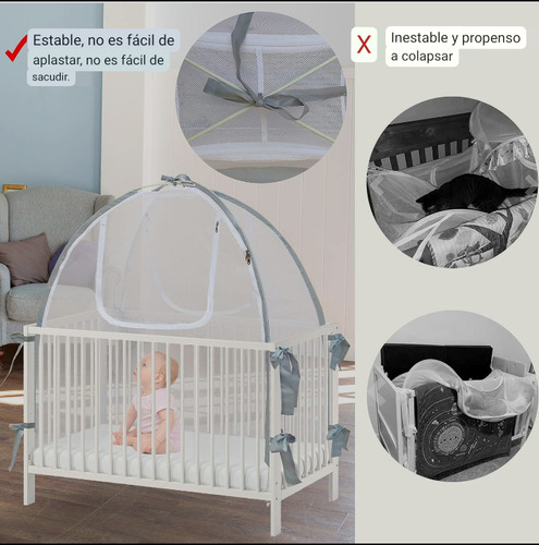 Mosquitero De Cuna Tipo Carpa Con Cierre Protección Total