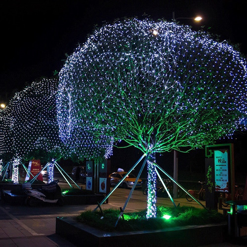 Lámpara Solar Con Forma De Red Para Hadas, 192 Led, Color Bl