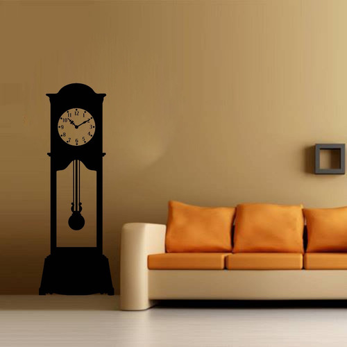 Vinilo Pared Reloj De Pie