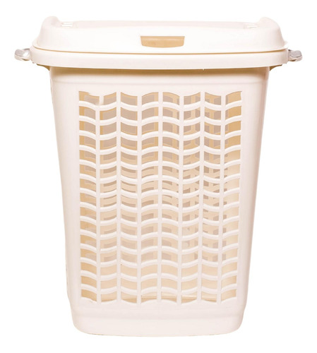 Cesto Canasto De Ropa Sucia Rectangular 50l Gemplast Blanco
