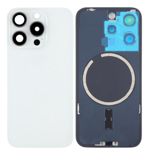 Tapa Vidrio Para iPhone 15 Pro Max Completa Logo Anclajes