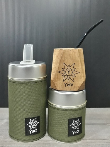 Set Matero Yerbera + Azucarera + Mate Geométrico + Bombilla