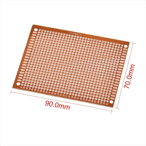 2 X Placa Perforada Pcb, 1 Cara 70 X 90mm Para Proyectos Diy