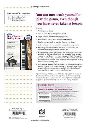 Alfreds Teach Yourself To Play Piano Everything You Need To: Everything You Need To Know To Start Playing Now!, De Manus, Morton., Vol. 1. Editorial Alfred Music, Tapa Blanda En Inglés, 2015