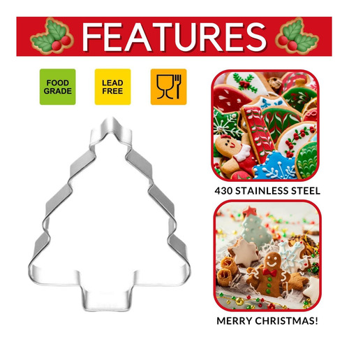 Juego De Cortadores De Galletas Navideñas De Orapink, 5 Pcs