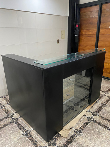 Mueble Recepción Vitrina Con Cajonera Negro (Usado)